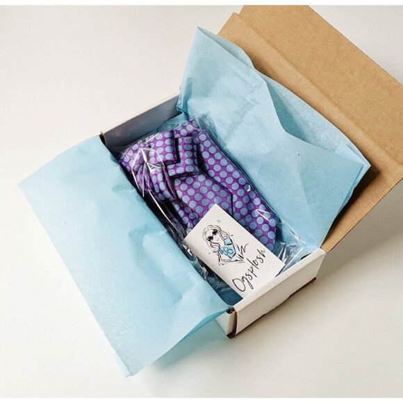 Ogsplosh - Blue Summer Neck Tie Scarf - Women's Tie - Silk Ascot Scarf - NEW - Picture 8 of 9